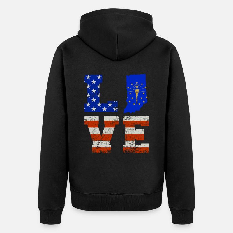 Cher cadeau de l’Indiana - Veste à capuche bio Premium Unisexe - noir