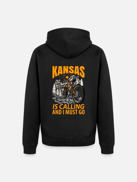 Kansas reisen geschenk - Unisex Premium Bio Zip Hoodie - Schwarz