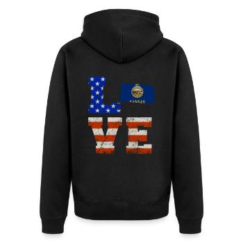 Cher cadeau du Kansas - Veste à capuche bio Premium Unisexe - noir - Dos - Nico (187cm)