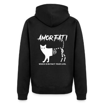 Amor Fati qui est en réalité votre vie mort - Veste à capuche bio Premium Unisexe - noir - Dos - Nico (187cm)