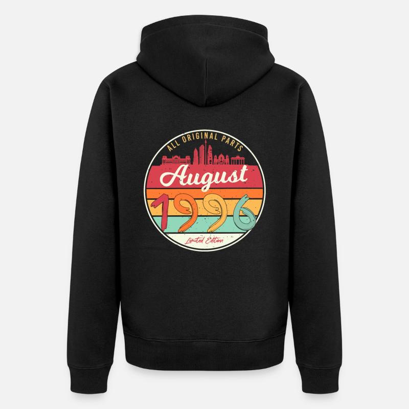 Geboren August 1996 - Unisex Premium Bio Zip Hoodie - Schwarz