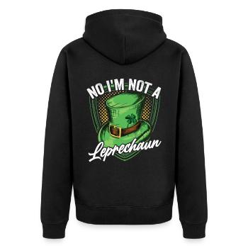 No I'm not a Leprechaun Irish Leprechaun Irish - Unisex Premium Organic Zip Hoodie - black - Back - Nico (187cm)