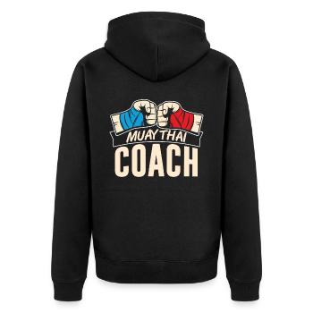 Muay Thai Trainer Combat de combattant d’arts martiaux - Veste à capuche bio Premium Unisexe - noir - Dos - Nico (187cm)