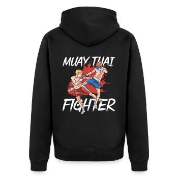 Muay Thai Fighter Arts Martiaux Arts Martiaux Arts Martiaux Arts Martiaux - Veste à capuche bio Premium Unisexe - noir - Dos - Nico (187cm)