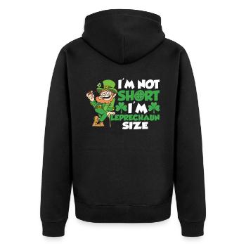 Je ne suis pas petit j’ai la taille de lutin irlandais - Veste à capuche bio Premium Unisexe - noir - Dos - Nico (187cm)
