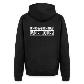 Lagerist Lagerkoller Lagerlogistiker - Unisex Premium Bio Zip Hoodie - Schwarz - Hinten - Nico (187cm)