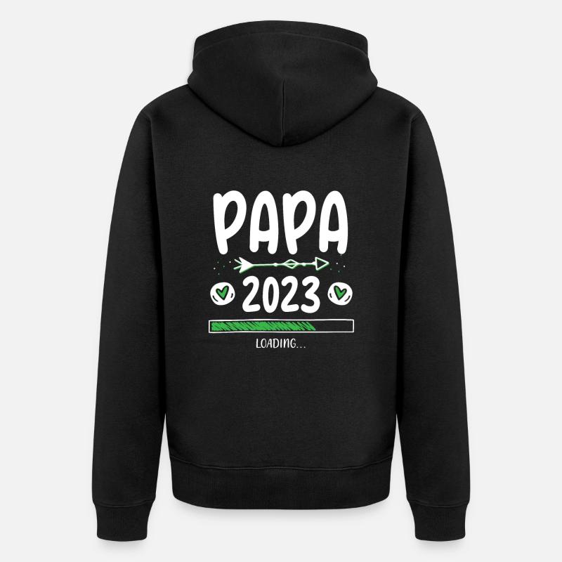 Papa 2023 Loading - Unisex Premium Bio Zip Hoodie - Schwarz