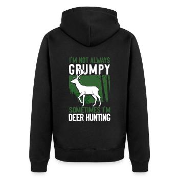 Buck Deer Hunting Hunter Dad - Unisex Premium Bio Zip Hoodie - Schwarz - Hinten - Nico (187cm)