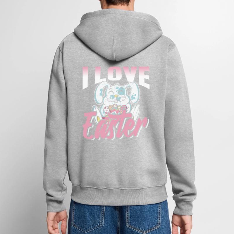 I love Easter Easter Easter Egg Easter Unisex Premium Organic Zip Hoodie