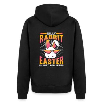 Stupid Rabbit Easter Is Easter Only For Jesus Easter - Unisex Premium Organic Zip Hoodie - black - Back - Nico (187cm)