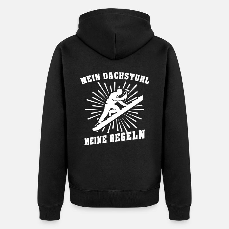 Dachdecker Dachdecken - Unisex Premium Bio Zip Hoodie - Schwarz