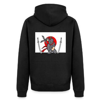 Ninja - Unisex Premium Organic Zip Hoodie - black - Back - Nico (187cm)