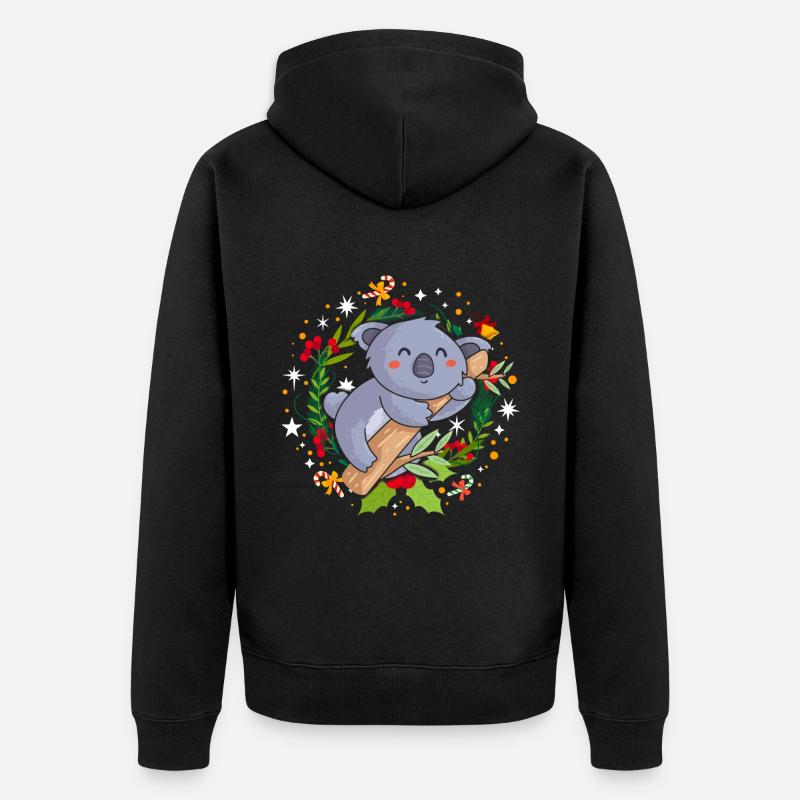 Pull de Noël moche Koala - Veste à capuche bio Premium Unisexe - noir