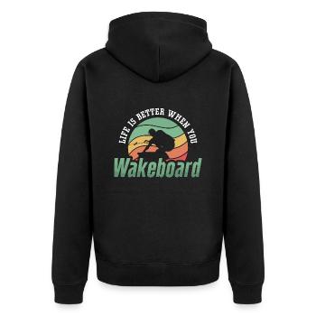 Wakeboard Wakeboarder Wakeboarding Wake Cadeau - Veste à capuche bio Premium Unisexe - noir - Dos - Nico (187cm)
