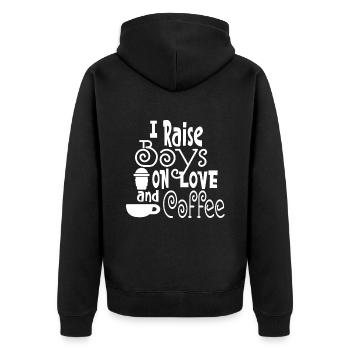 Coffee Espresso Morning Coffee Drinker Americano - Veste à capuche bio Premium Unisexe - noir - Dos - Nico (187cm)