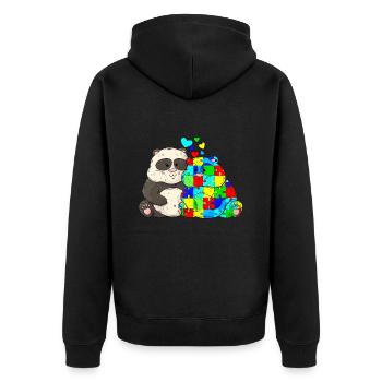 Autisme Cadeau Autiste Asperger TDAH Autisme - Veste à capuche bio Premium Unisexe - noir - Dos - Nico (187cm)
