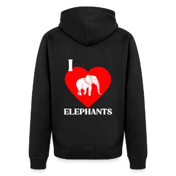 Cadeau d’éléphant pour Proboscis Africa Wilderness Zoo - Veste à capuche bio Premium Unisexe - noir - Dos - Nico (187cm)
