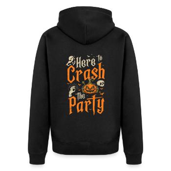 Halloween Tshirt Halloweenparty Mörder Killer Tod - Unisex Premium Bio Zip Hoodie - Schwarz - Hinten - Nico (187cm)