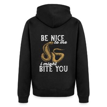Schlange Giftig Kobra Reptilien Terrarium Snake - Unisex Premium Bio Zip Hoodie - Schwarz - Hinten - Nico (187cm)
