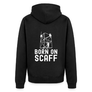 Gerüstbauer Tshirt - Unisex Premium Bio Zip Hoodie - Schwarz - Hinten - Nico (187cm)