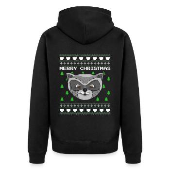 Raton laveur de Noël Cadeau de Noël Noël - Veste à capuche bio Premium Unisexe - noir - Dos - Nico (187cm)