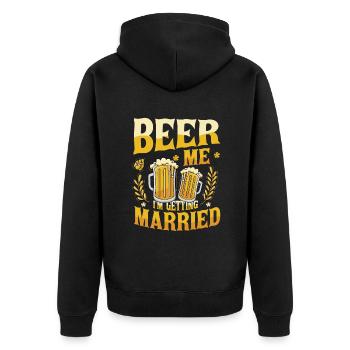 Beer Me Je me marie. - Veste à capuche bio Premium Unisexe - noir - Dos - Nico (187cm)