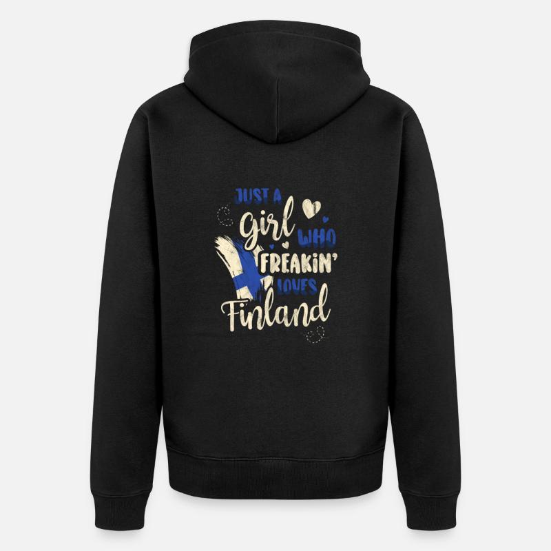 Finlande - Veste à capuche bio Premium Unisexe - noir