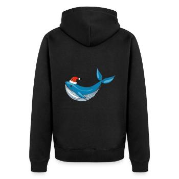 Vilaine baleine de Noël - Veste à capuche bio Premium Unisexe - noir - Dos - Nico (187cm)