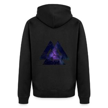 Valknut Wotan Nœud Guerriers Vikings Scandinaves - Veste à capuche bio Premium Unisexe - noir - Dos - Nico (187cm)