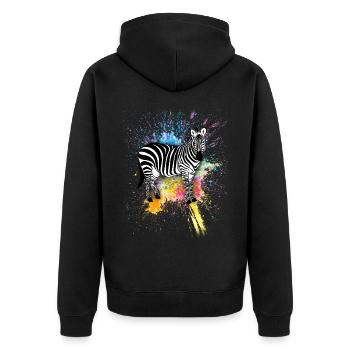 Zebra Africa Horse Hipster Gift Animal Stripe - Veste à capuche bio Premium Unisexe - noir - Dos - Nico (187cm)