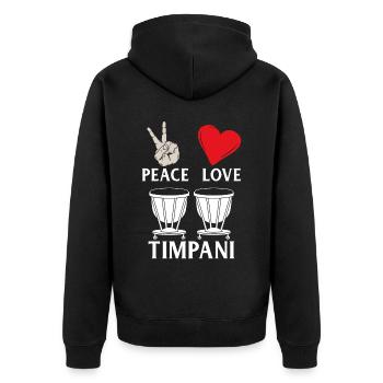 Timbales d’amour de paix - Veste à capuche bio Premium Unisexe - noir - Dos - Nico (187cm)