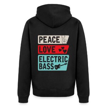 Peace Love Electric Bass Guitare électrique - Veste à capuche bio Premium Unisexe - noir - Dos - Nico (187cm)