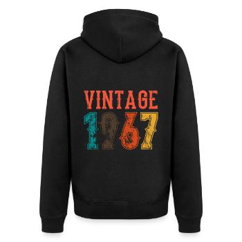Anniversaire Papa Vintage 1967 - Veste à capuche bio Premium Unisexe - noir - Dos - Nico (187cm)