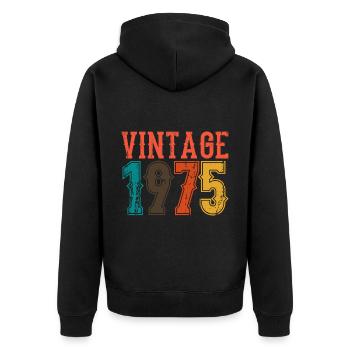 Anniversaire Papa Vintage 1975 - Veste à capuche bio Premium Unisexe - noir - Dos - Nico (187cm)
