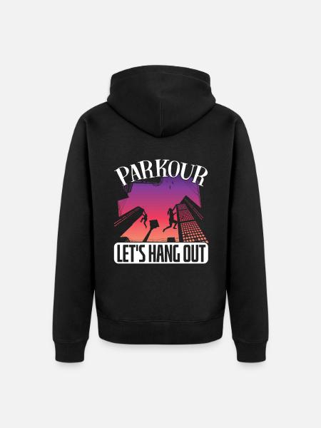Parkour Freerunning Traceur - Unisex Premium Bio Zip Hoodie - Schwarz