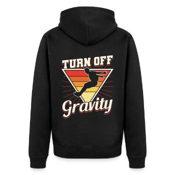 Parkour Freerunning Traceur - Unisex Premium Bio Zip Hoodie - Schwarz - Hinten - Nico (187cm)