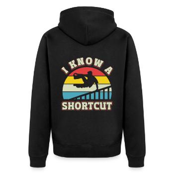 Parkour Freerunning Traceur - Unisex Premium Bio Zip Hoodie - Schwarz - Hinten - Nico (187cm)