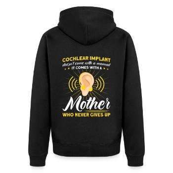 Hearing aid Sign language Deaf people - Unisex Premium Organic Zip Hoodie - black - Back - Nico (187cm)