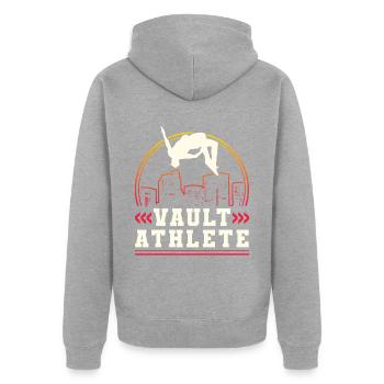 Parkour Freerunning Traceur - Unisex Premium Bio Zip Hoodie - Grau meliert - Hinten - Nico (187cm)