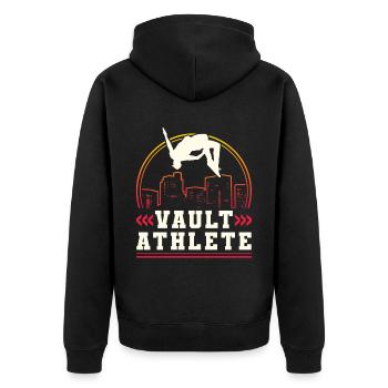 Parkour Freerunning Traceur - Unisex Premium Bio Zip Hoodie - Schwarz - Hinten - Nico (187cm)