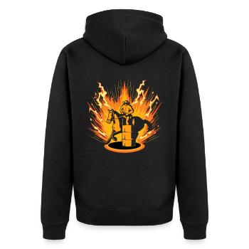 Barrel Racer - Unisex Premium Bio Zip Hoodie - Schwarz - Hinten - Nico (187cm)