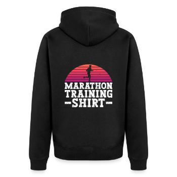 Marathonläufer Marathonläufer Athleten Training - Unisex Premium Bio Zip Hoodie - Schwarz - Hinten - Nico (187cm)