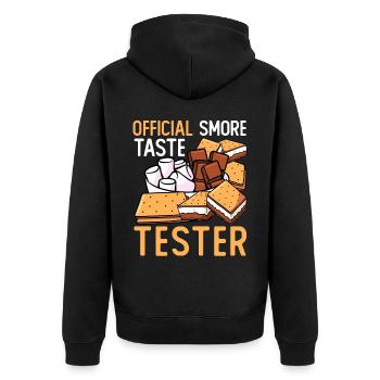 Testeur officiel de boutons Smore - Veste à capuche bio Premium Unisexe - noir - Dos - Nico (187cm)