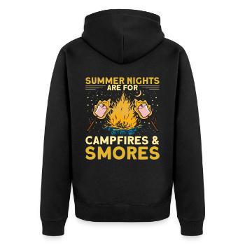 Nuits d’été Feux de camp et Smores - Veste à capuche bio Premium Unisexe - noir - Dos - Nico (187cm)