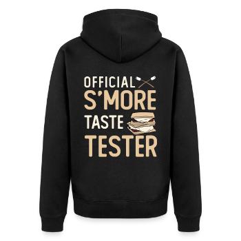 Testeur officiel de boutons Smore - Veste à capuche bio Premium Unisexe - noir - Dos - Nico (187cm)