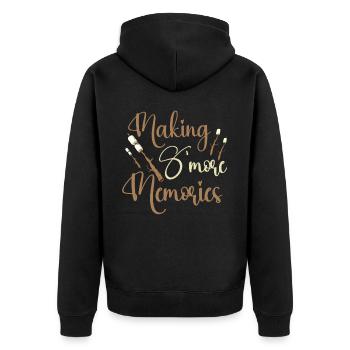Making S'mores Memories - Unisex Premium Organic Zip Hoodie - black - Back - Nico (187cm)