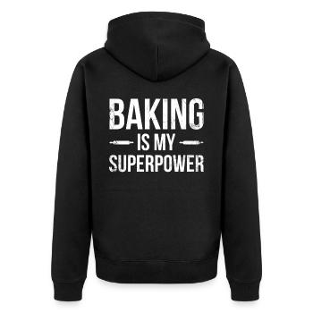 La cuisson est mon superpouvoir pour la cuisson ou la cuisson - Veste à capuche bio Premium Unisexe - noir - Dos - Nico (187cm)