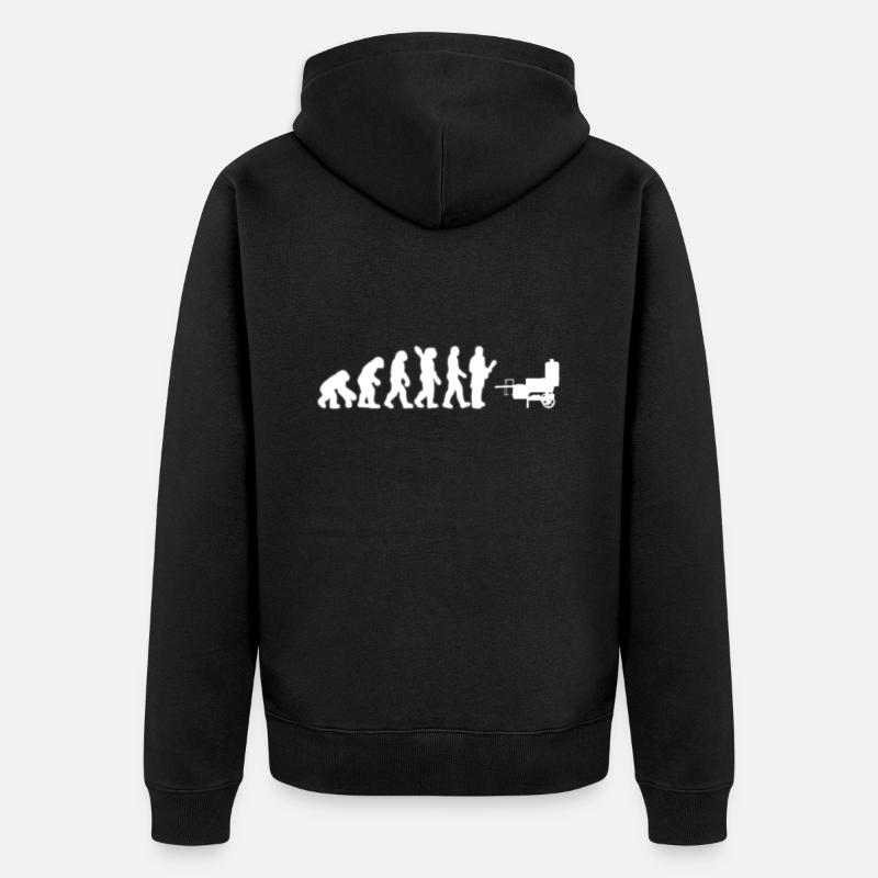 ÉVOLUTION DU GRILL FUMEUR - Veste à capuche bio Premium Unisexe - noir