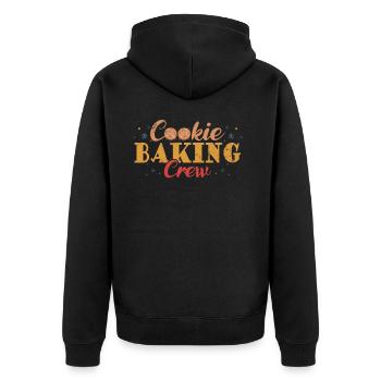 Cookie Baking Crew For Bakers Or Baking Fans - Unisex Premium Organic Zip Hoodie - black - Back - Nico (187cm)