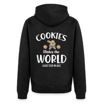 Cookies Make The World Better For Baker Or - Unisex Premium Organic Zip Hoodie - black - Back - Nico (187cm)